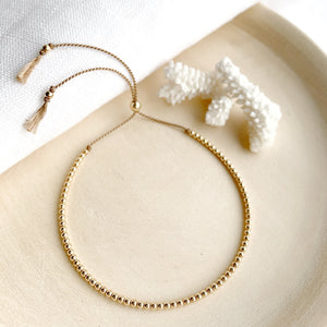 Gold Beaded Silk Bracelet
